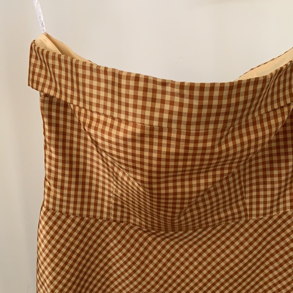 Strapless silk taffeta gingham dress - Picture 2 of 7